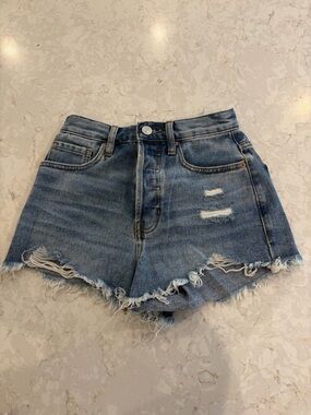 pacsun high rise medium wash jean shorts